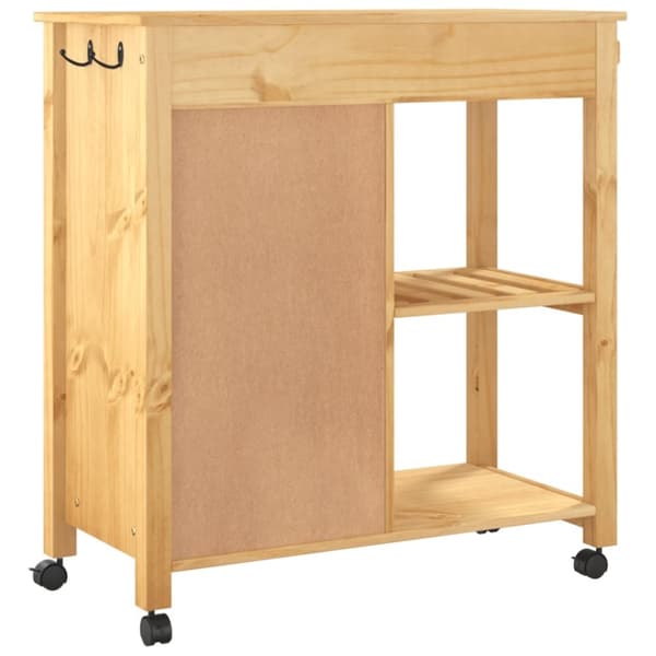 vidaXL køkkenvogn MONZA 84x40x90 cm massivt fyrretræ