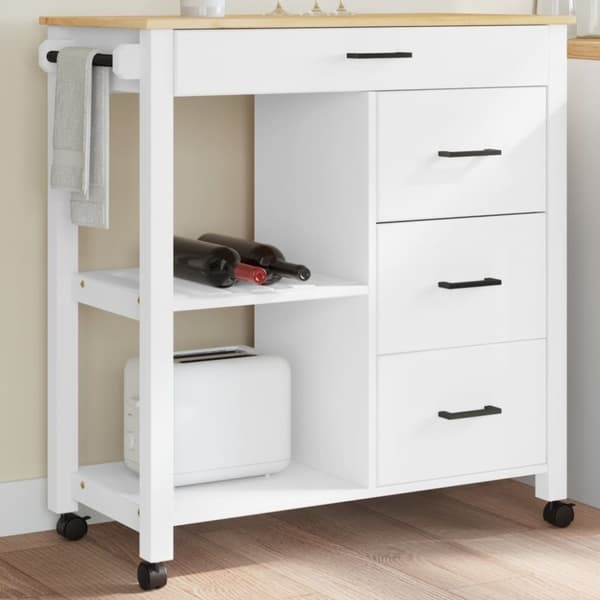 vidaXL Keittiövaunu MONZA 84x40x90 cm täysi mänty