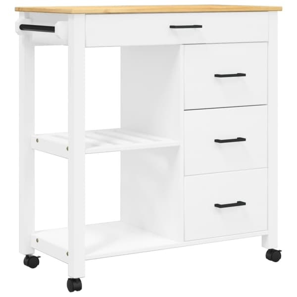 vidaXL Keittiövaunu MONZA 84x40x90 cm täysi mänty