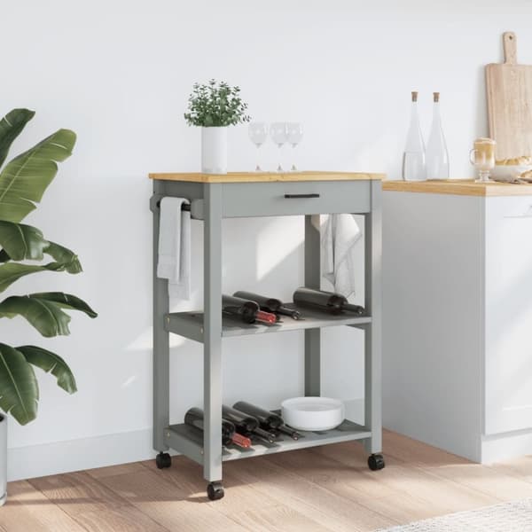 vidaXL Kjøkkenvogn MONZA 60x40x90 cm heltre furu