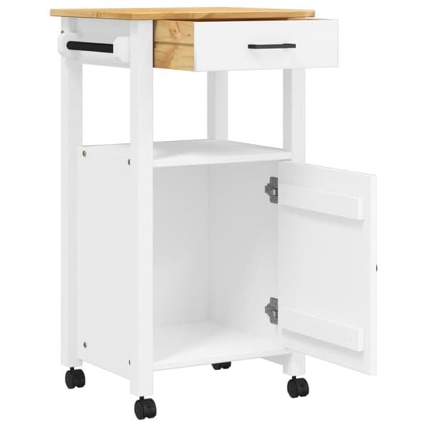 vidaXL Kjøkkenvogn MONZA 48x40x90 cm heltre furu