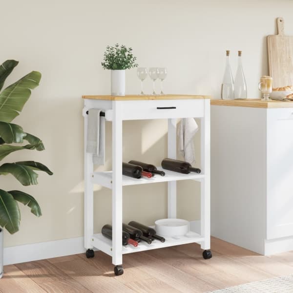 vidaXL Kjøkkenvogn MONZA 60x40x90 cm heltre furu