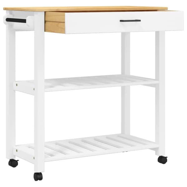 vidaXL Keittiövaunu MONZA 84x40x90 cm täysi mänty