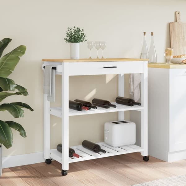 vidaXL Keittiövaunu MONZA 84x40x90 cm täysi mänty