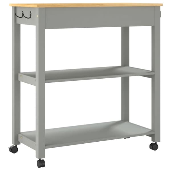 vidaXL køkkenvogn MONZA 84x40x90 cm massivt fyrretræ