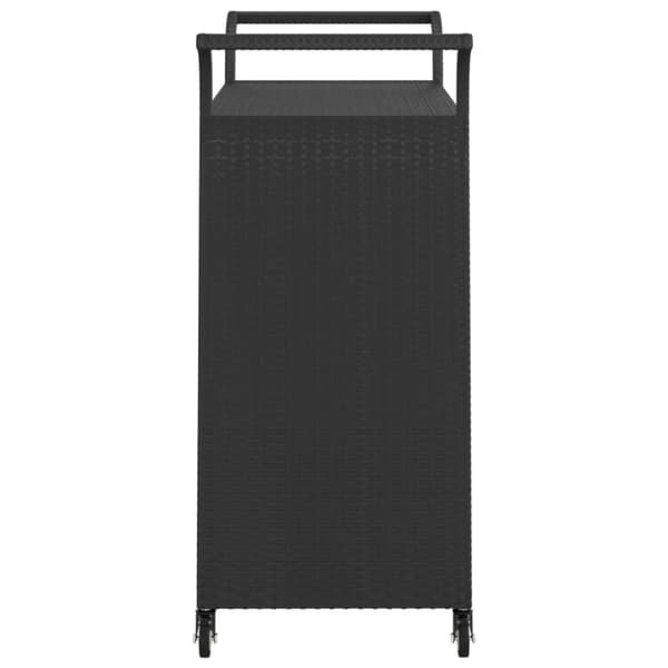 Baarivaunu laatikolla musta 100x45x97 cm polyrottinki