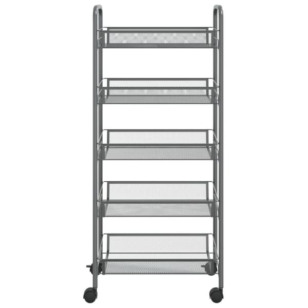 Rullvagn 5 våningar grå 46x26x105 cm järn