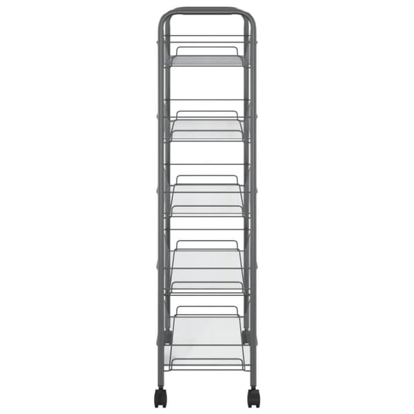 Rullvagn 5 våningar grå 46x26x105 cm järn