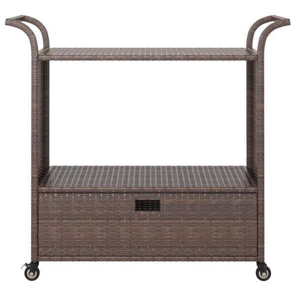 barvogn med skuffe 100x45x97 cm polyrattan brun