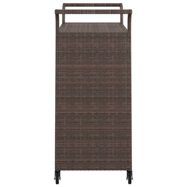 barvogn med skuffe 100x45x97 cm polyrattan brun