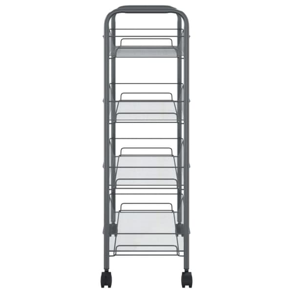 køkkenvogn med 4 hylder 46x26x85 cm jern grå