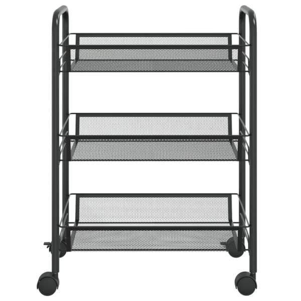 Rullvagn 3 våningar svart 46x26x64 cm järn
