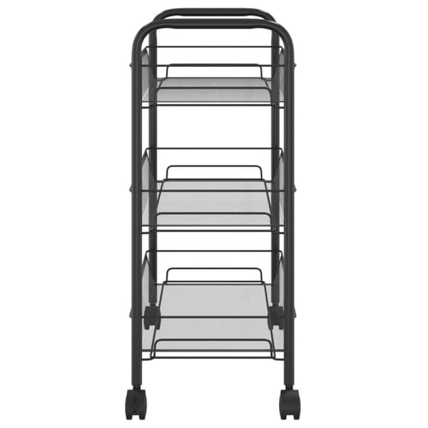 Rullvagn 3 våningar svart 46x26x64 cm järn