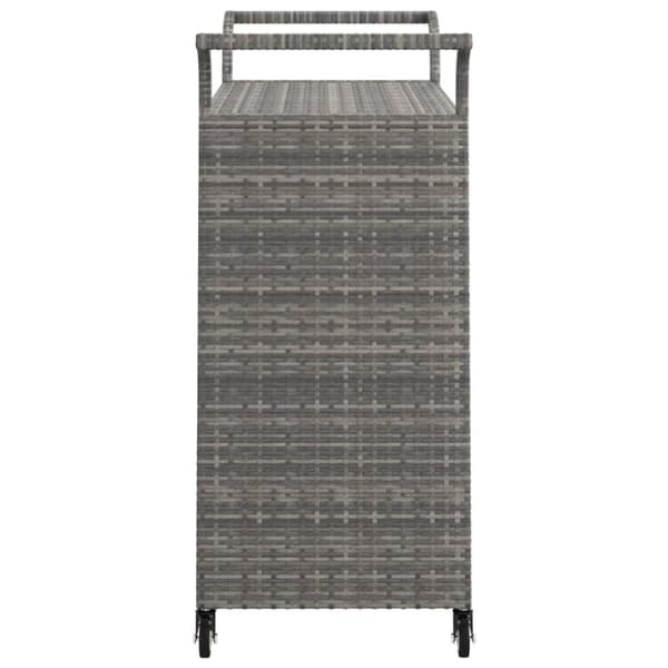 Baarivaunu laatikolla harmaa 100x45x97 cm polyrottinki