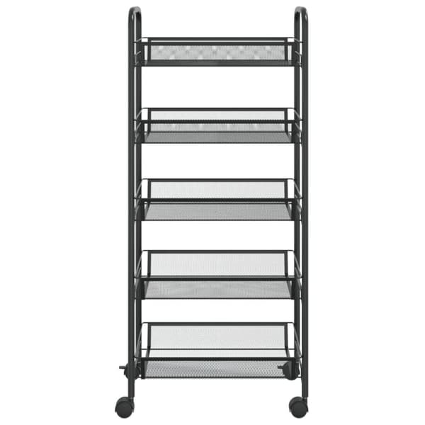 Rullvagn 5 våningar svart 46x26x105 cm järn