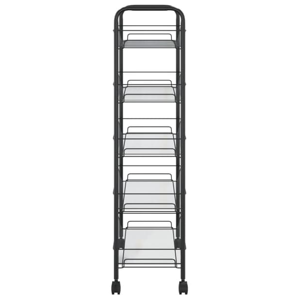 Rullvagn 5 våningar svart 46x26x105 cm järn