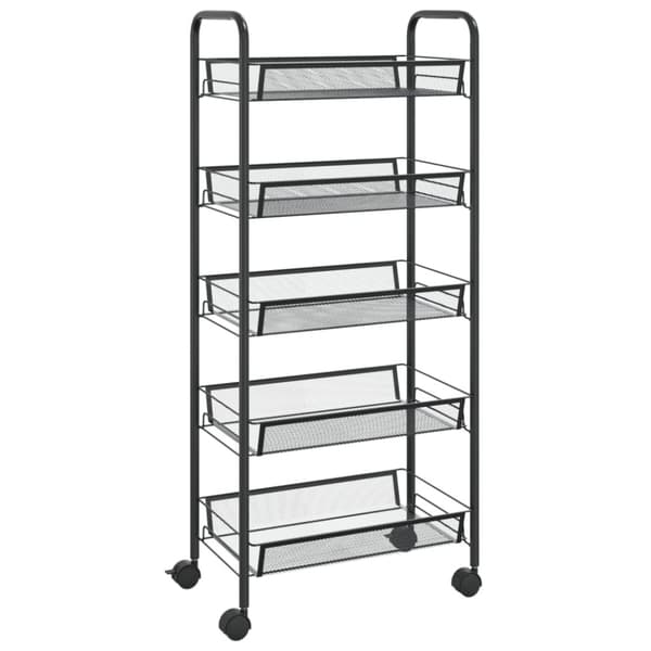 Rullvagn 5 våningar svart 46x26x105 cm järn