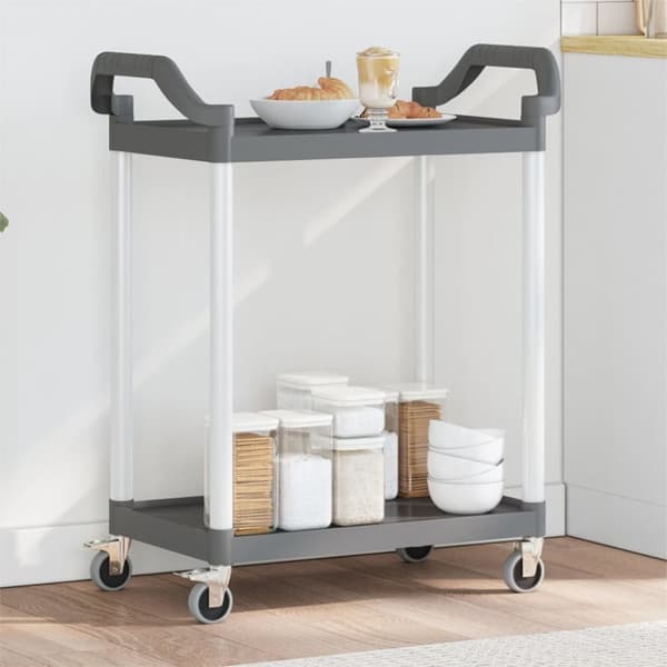 vidaXL 2-tasoinen Vaunu harmaa 81x41x92 cm alumiini