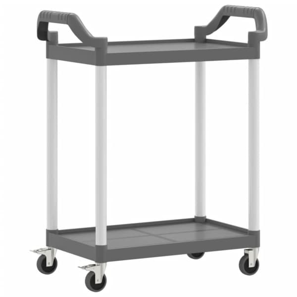 vidaXL 2-tasoinen Vaunu harmaa 81x41x92 cm alumiini