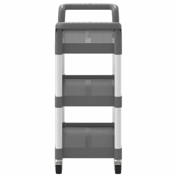 vidaXL 3-tasoinen Vaunu harmaa 77x34x72 cm alumiini