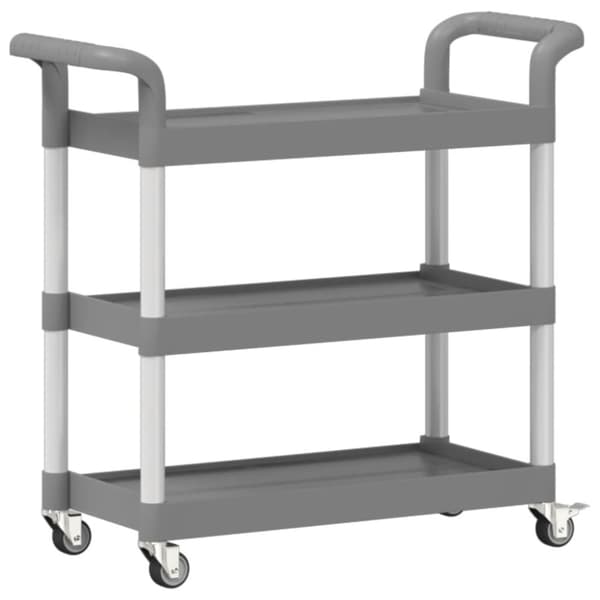 vidaXL 3-tasoinen Vaunu harmaa 77x34x72 cm alumiini