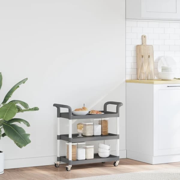 vidaXL 3-tasoinen Vaunu harmaa 77x34x72 cm alumiini