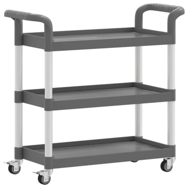 vidaXL 3-tasoinen Vaunu harmaa 77x34x72 cm alumiini