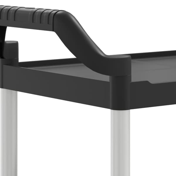 vidaXL Tralle 3 hyller svart 81x41x92 cm aluminium