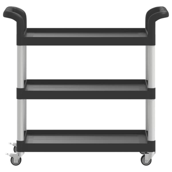 vidaXL vogn med 3 hylder 77x34x72 cm aluminium sort