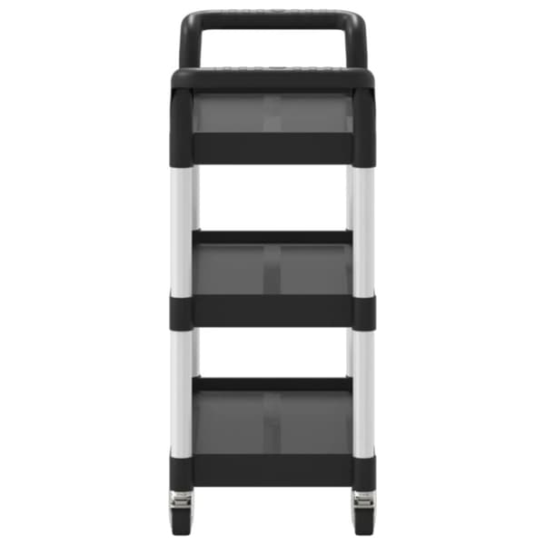 vidaXL vogn med 3 hylder 77x34x72 cm aluminium sort