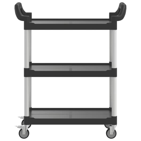 vidaXL vogn med 3 hylder 81x41x92 cm aluminium sort