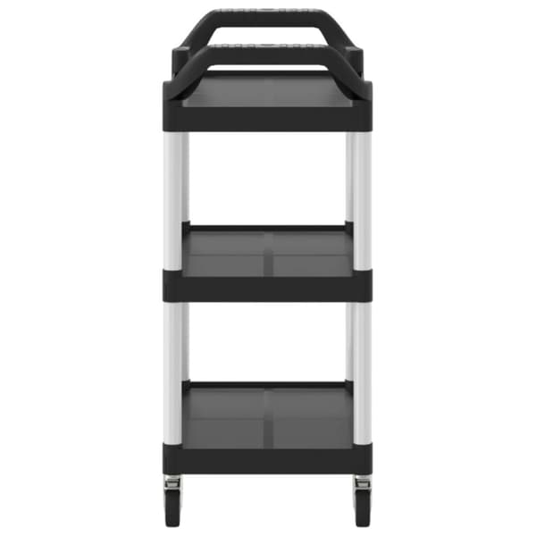 vidaXL vogn med 3 hylder 81x41x92 cm aluminium sort