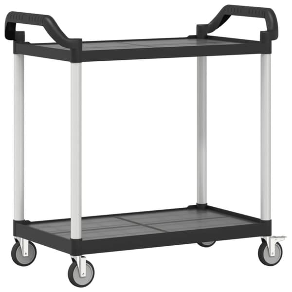vidaXL Tralle 2 hyller svart 99x50x97 cm aluminium