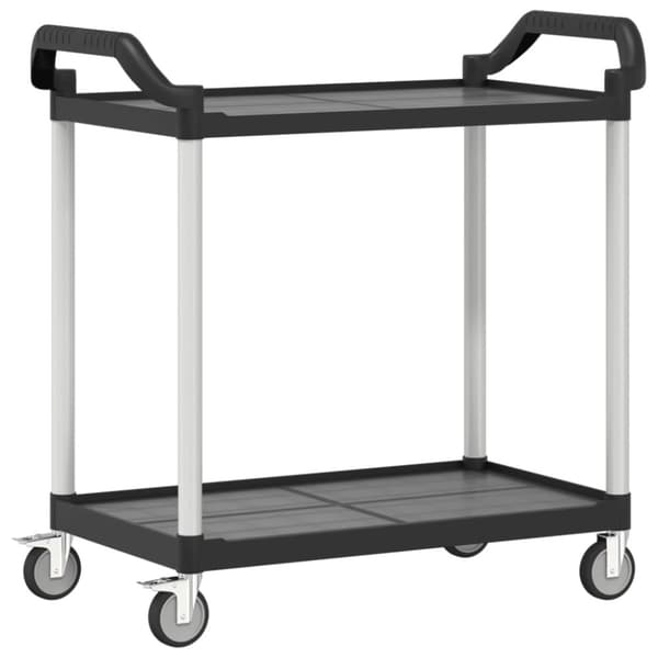 vidaXL Tralle 2 hyller svart 99x50x97 cm aluminium