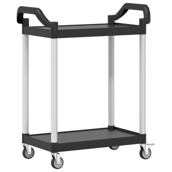 vidaXL Rullvagn 2 nivåer svart 81x41x92 cm aluminium