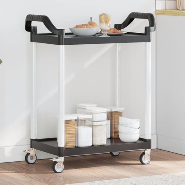 vidaXL Rullvagn 2 nivåer svart 81x41x92 cm aluminium