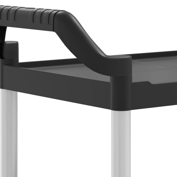vidaXL vogn med 2 hylder 81x41x92 cm aluminium sort