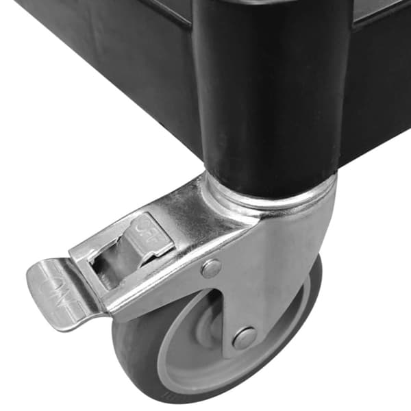 vidaXL vogn med 2 hylder 81x41x92 cm aluminium sort