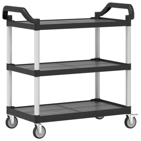 vidaXL Rullvagn 3 nivåer svart 99x50x96 cm aluminium