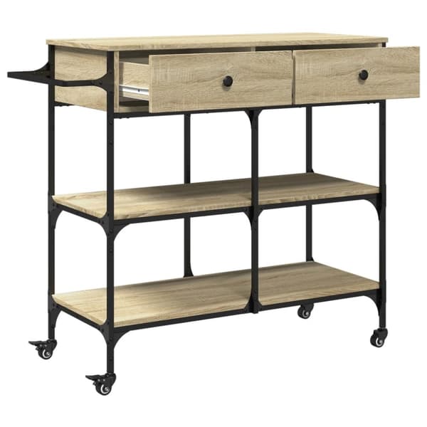 vidaXL Keittiövaunu Sonoma-tammi 105x42x95 cm tekninen puu