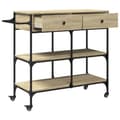 Pikkukuva 7 / 11: vidaXL Keittiövaunu Sonoma-tammi 105x42x95 cm tekninen puu