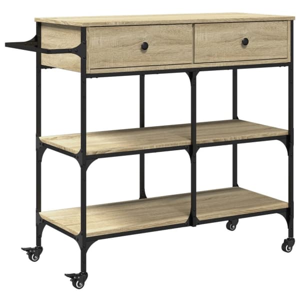 vidaXL Keittiövaunu Sonoma-tammi 105x42x95 cm tekninen puu