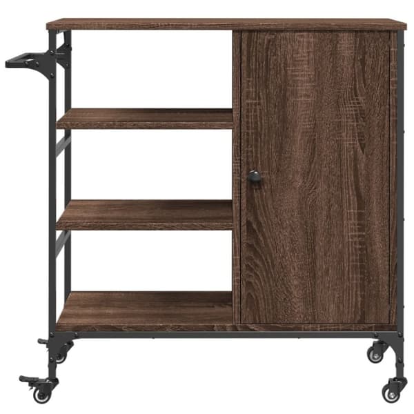 vidaXL Keittiövaunu ruskea tammi 87,5x38,5x84,5 cm tekninen puu