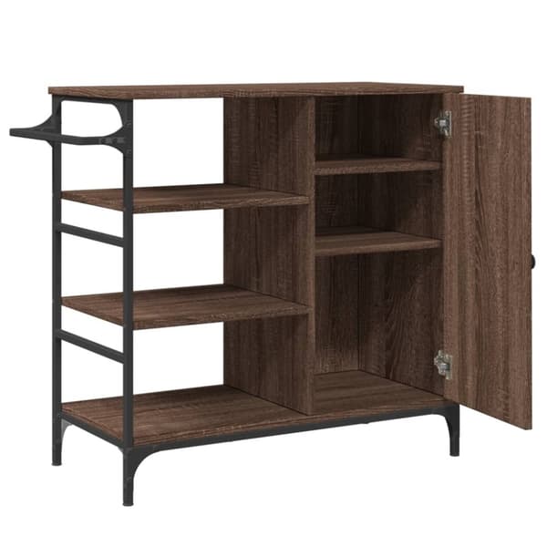 vidaXL Keittiövaunu ruskea tammi 87,5x38,5x84,5 cm tekninen puu