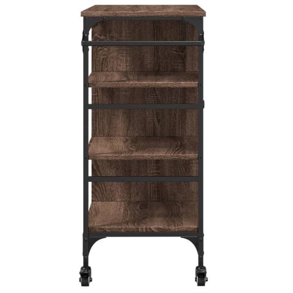 vidaXL Keittiövaunu ruskea tammi 87,5x38,5x84,5 cm tekninen puu