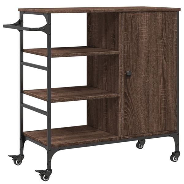 vidaXL Keittiövaunu ruskea tammi 87,5x38,5x84,5 cm tekninen puu