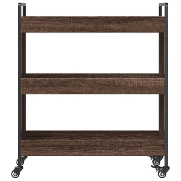 vidaXL køkkenvogn 70x30x82 cm konstrueret træ brun egetræsfarve