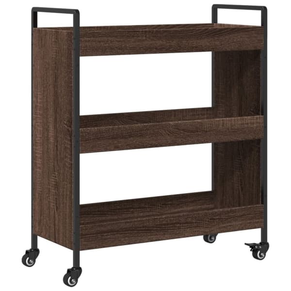 vidaXL Keittiövaunu ruskea tammi 70x30x82 cm tekninen puu