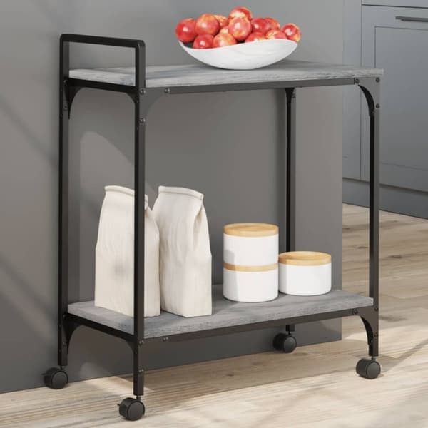 vidaXL køkkenvogn 60,5x31x72,5 cm konstrueret træ grå sonoma-eg