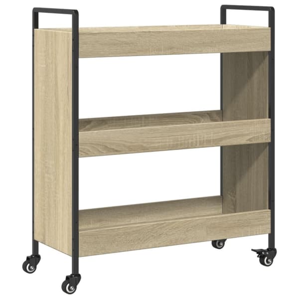 vidaXL køkkenvogn 70x30x82 cm konstrueret træ sonoma-eg